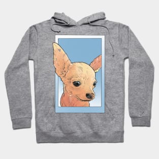 cute chihuahua art design in blue Hoodie